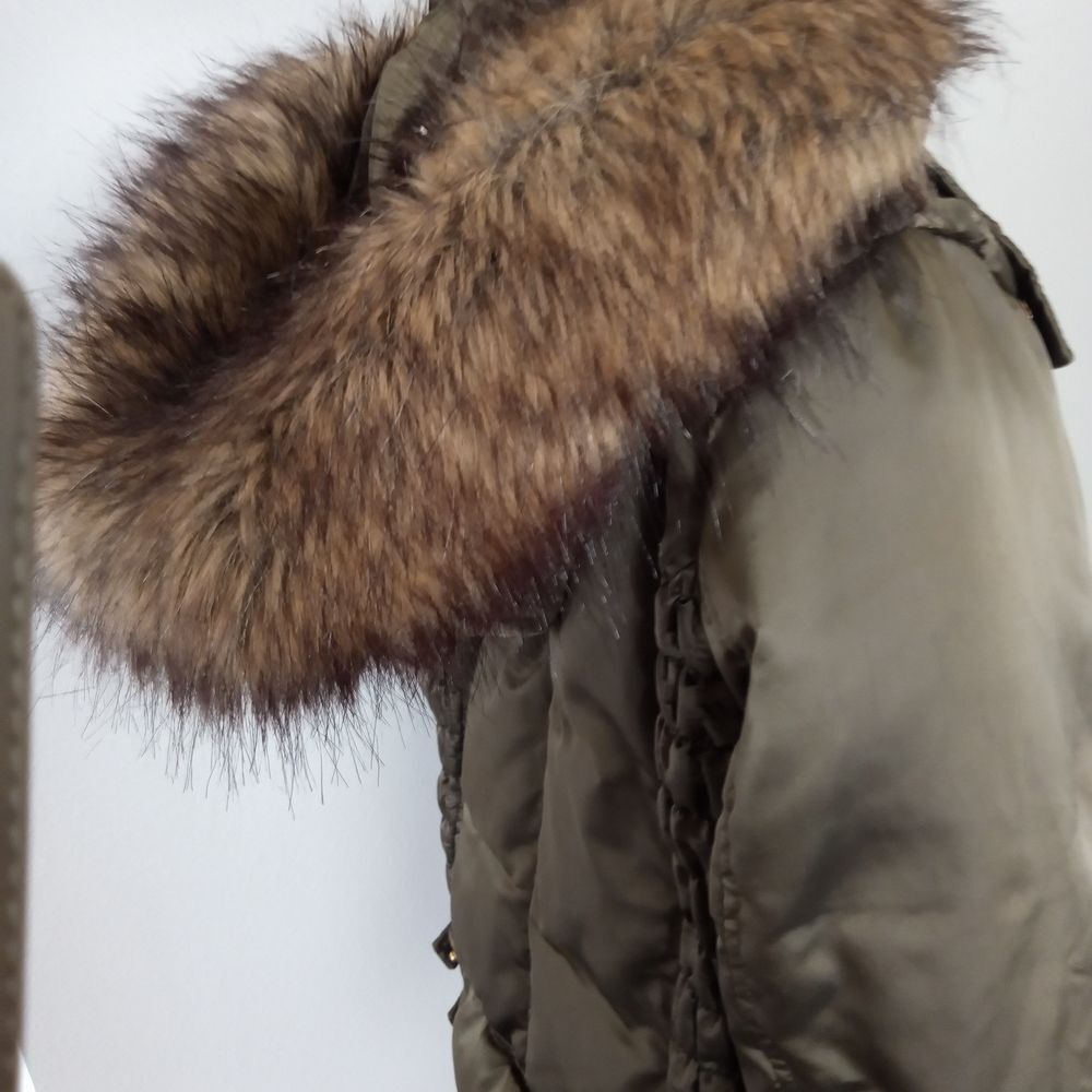 Vintage Guess Olive Jacket with Faux Fur Trim